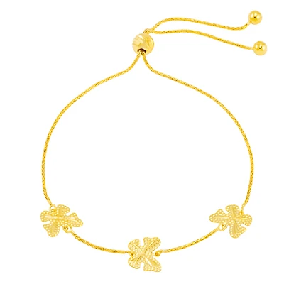 Adjustable Bracelet with Sterling Silver Beads and Butterfly - 10