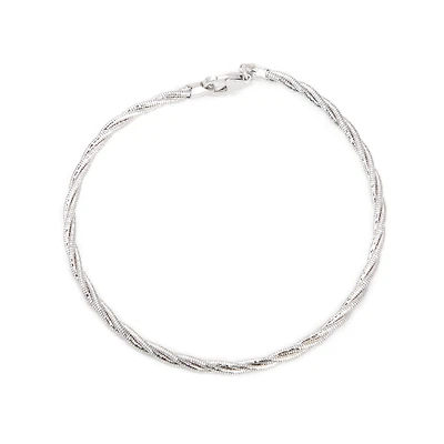 Bracelet Rigide Torsadé en Argent Sterling - 7.5