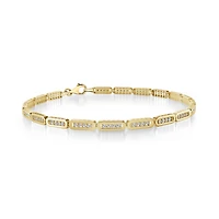 10k Gold Rigid Bracelet Set with Cubic Zirconia - 7.5