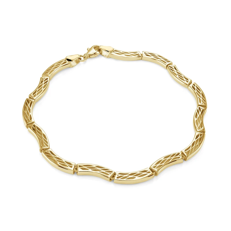 Bracelet en Forme de Vague en Or 10K - 7.5
