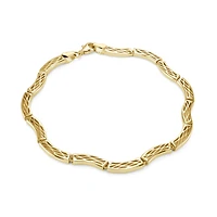 Bracelet en Forme de Vague en Or 10K - 7.5