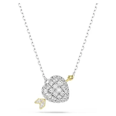 Gold-Plated Heart Pendant with Arrow Set with Swarovski Crystals. Color: 2 tone | Doucet Latendresse