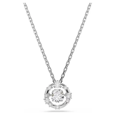 Constella Pendant in Rhodium-Plated Metal Set with Swarovski Crystals. Color: white | Doucet Latendresse