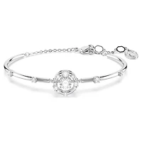 Constella Bangle Bracelet in Rhodium-Plated Metal with Cubic Zirconia - 6.25