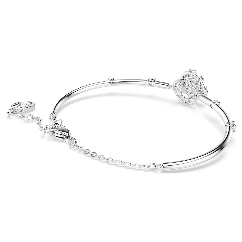 Constella Bangle Bracelet in Rhodium-Plated Metal with Cubic Zirconia - 6.25