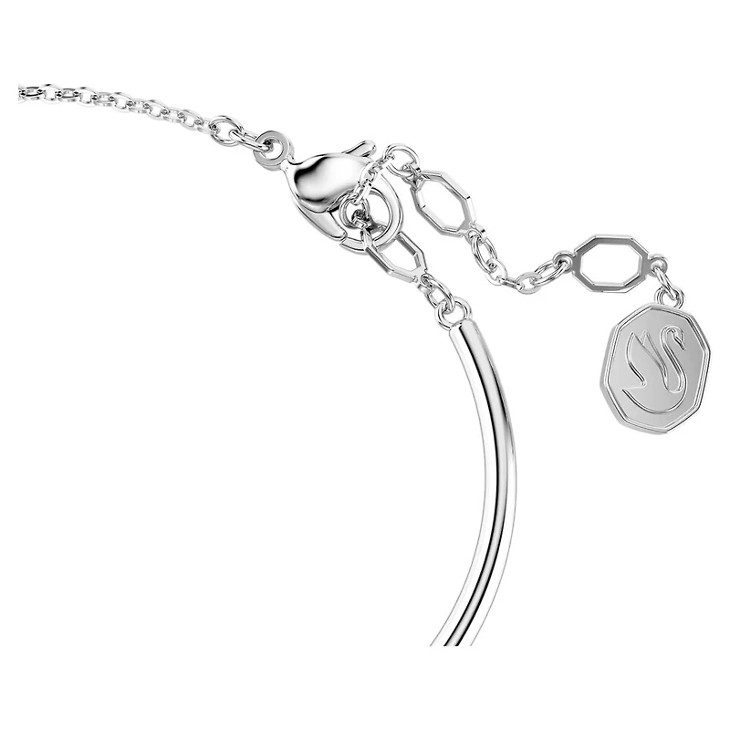 Constella Bangle Bracelet in Rhodium-Plated Metal with Cubic Zirconia - 6.25