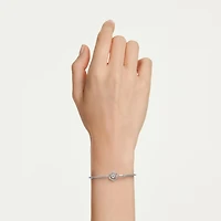 Constella Bangle Bracelet in Rhodium-Plated Metal with Cubic Zirconia - 6.25