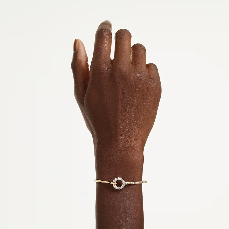 Bracelet-jonc Dextera Plaqué Or Jaune Serti de Cristaux Swarovski - 7