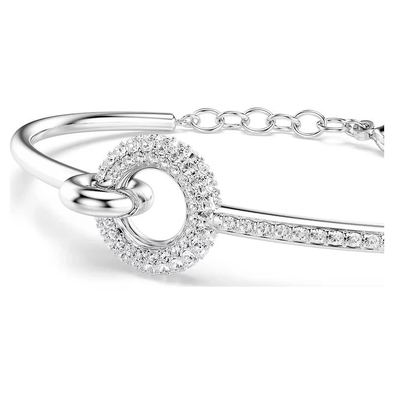 Bracelet-jonc Dextera Blanc Plaqué Rhodium Serti de Cristaux Swarovski - 7