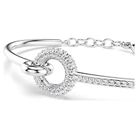 Bracelet-jonc Dextera Blanc Plaqué Rhodium Serti de Cristaux Swarovski - 7
