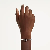 Bracelet-jonc Dextera Blanc Plaqué Rhodium Serti de Cristaux Swarovski - 7