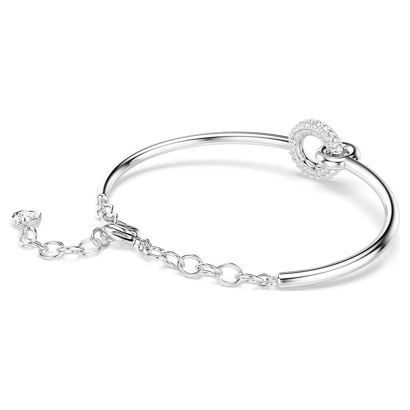 Bracelet-jonc Dextera Blanc Plaqué Rhodium Serti de Cristaux Swarovski - 7