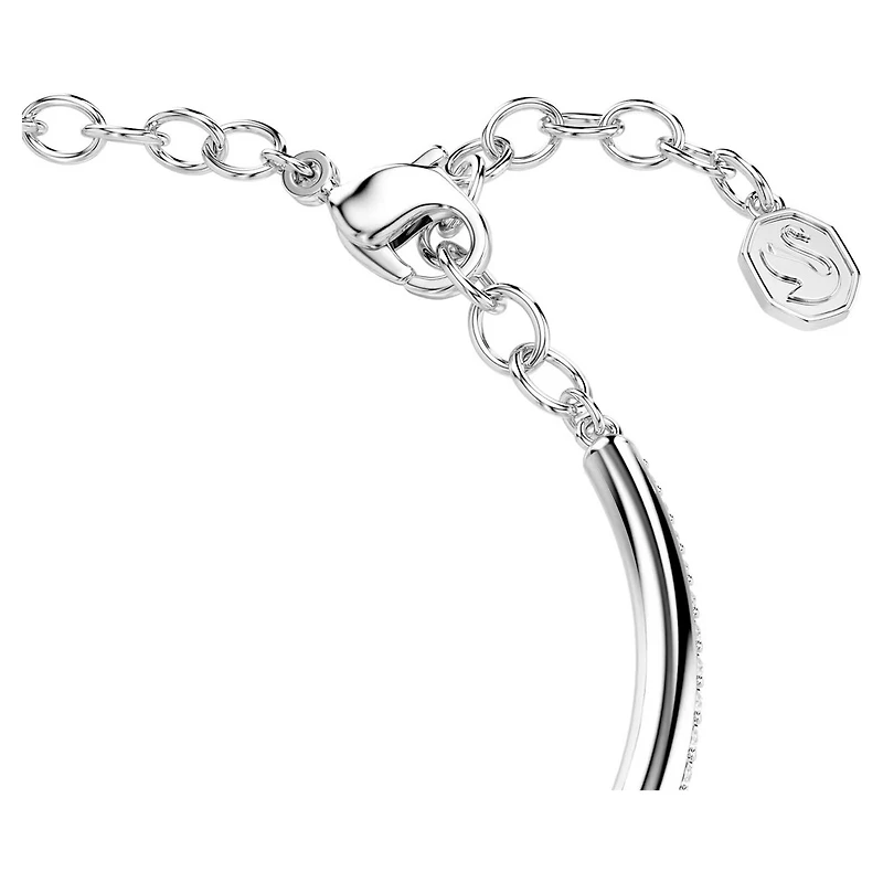 Bracelet-jonc Dextera Blanc Plaqué Rhodium Serti de Cristaux Swarovski - 7