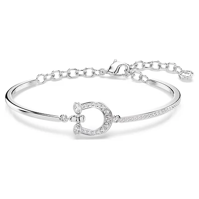 Bracelet Symbolica avec Fer à Cheval Serti de Cristaux Swarovski. Color: blanc | Doucet Latendresse
