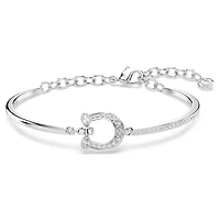 Bracelet Symbolica avec Fer à Cheval Serti de Cristaux Swarovski. Color: blanc | Doucet Latendresse