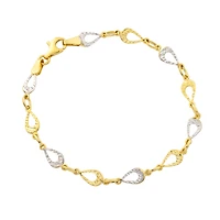 Bracelet en Or 10K à Maillon en Forme de Goutte - 7