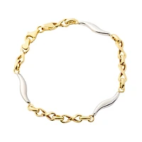 Bracelet à Maillons en Forme d'Infini et de Vague en Or 10K - 7