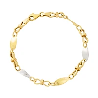 Bracelet à Maillons en Forme Ovale et Infini en Or 10K Poli - 7