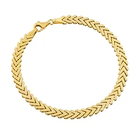 Bracelet en Or 10K à Maillons Gourmettes Triangulaires - 7