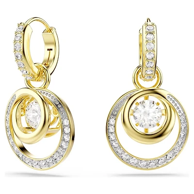 Hyperbola Gold-Plated Earrings Set with Swarovski Crystals and Cubic Zirconia. Color: yellow | Doucet Latendresse