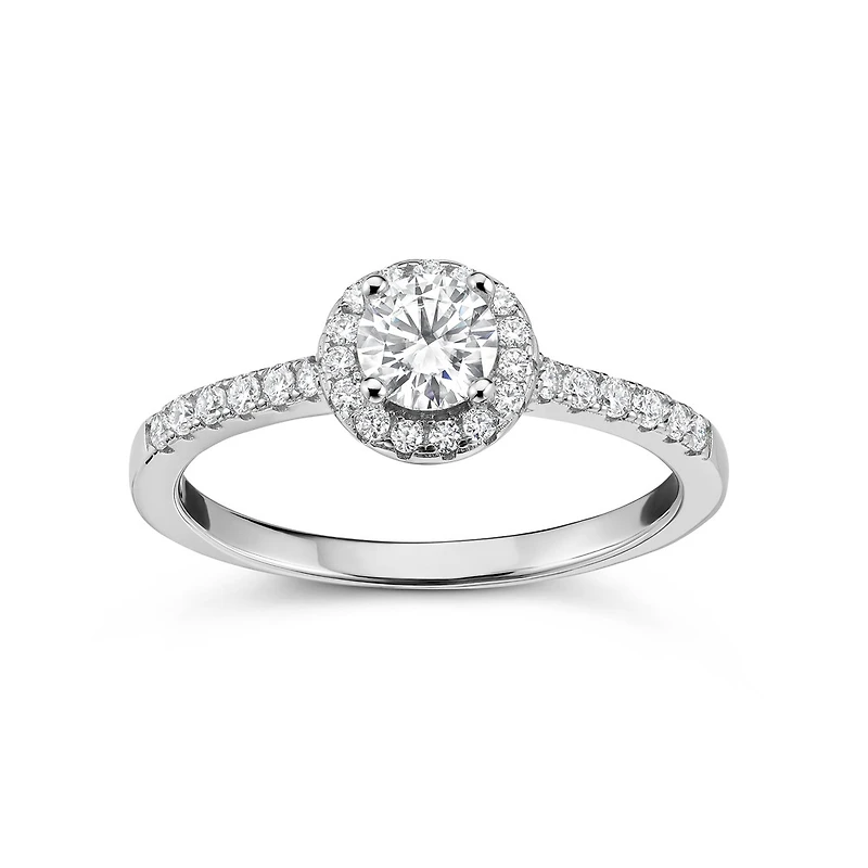 Bague Cocktail en Argent Sterling Rhodié avec Moissanite