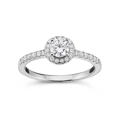 Bague Cocktail en Argent Sterling Rhodié avec Moissanite