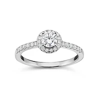 Bague Cocktail en Argent Sterling Rhodié avec Moissanite