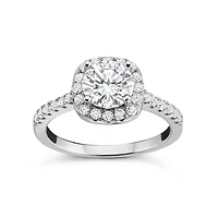 Bague Cocktail en Argent Sterling Rhodié avec Moissanite -  1,2ct. Color: blanc | Doucet Latendresse