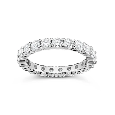 Jonc en Argent Sterling Rhodié avec Moissanite