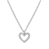 Collier Coeur en Argent Sterling avec Zircons Cubiques. Color: blanc | Doucet Latendresse
