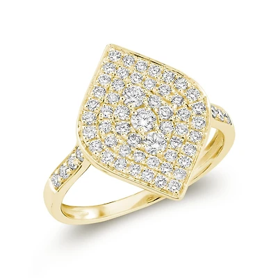 Bague Cocktail Marquis en Or 10K Sertie de 61 Diamants - 0.75ct. Color: jaune | Doucet Latendresse