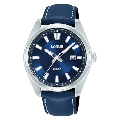 Lorus Watch RH923SX9 with Stainless Steel Case and Leather Bracelet - 40mm | Doucet Latendresse