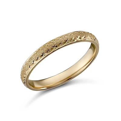 10K Gold Ring with Sandblasted Center. Color: yellow | Doucet Latendresse