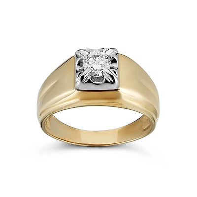 Bague Solitaire en Or 10K Sertie d'un Diamant Solitaire - 0.5ct. Color: jaune | Doucet Latendresse