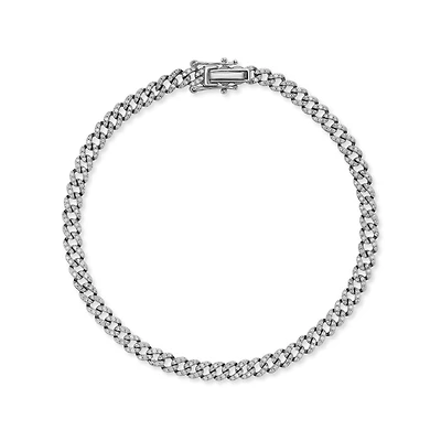 Bracelet de 3mm en Argent Sterling .925 avec Zircon Cubique. Color: argent | Doucet Latendresse