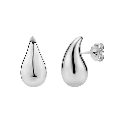 Boucles d'Oreilles Fixes en Larme en Argent Sterling .925. Color: argent | Doucet Latendresse