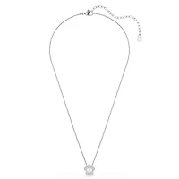 Collier Angelic avec Pendentif Fleur Serti d'une Perle et Cristaux Swarovski - 38cm. Color: blanc | Doucet Latendresse
