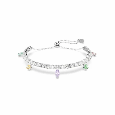 Bracelet Matrix Tennis Serties de Cristaux Swarovski Multicolores - 24cm. Color: blanc | Doucet Latendresse