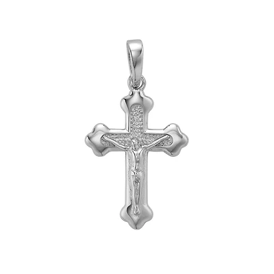 Sterling Silver Crucifix Pendant. Color: white | Doucet Latendresse