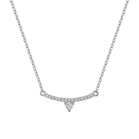 Chaine avec Pendentif en Argent Sterling Serti de Zircons Cubiques. Color: blanc | Doucet Latendresse