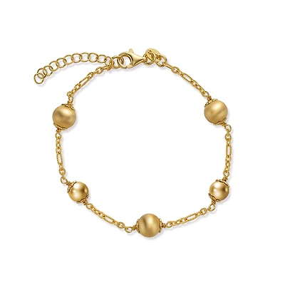 Gold-Plated Silver Bead Bracelet - 7