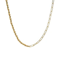 Gold-Plated Silver Necklace with Beads and Clips - 16