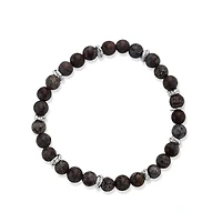 Bracelet avec Billes de 7mm Séparées par des Maillons en Argent Rhodié. Color: blanc | Doucet Latendresse