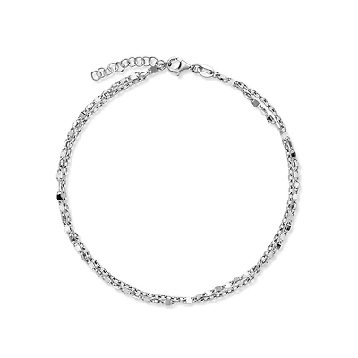 Rhodium-Plated Silver Bracelet - 9