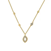 Gold and Rhodium-Plated Silver Protective Eye Necklace - 16