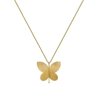Gold-Plated Silver Necklace with Sparkling Butterfly Pendant - 16