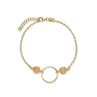Gold-Plated Silver Bracelet with Mother-of-Pearl Circles - 7