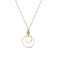 Gold-Plated Silver Double Circle Necklace - 16