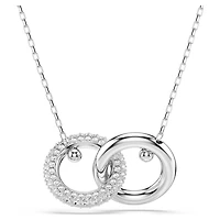 Collier Dextera avec Boucles Entrelacées en Métal Rhodié - 38 - 45 cm. Color: blanc | Doucet Latendresse