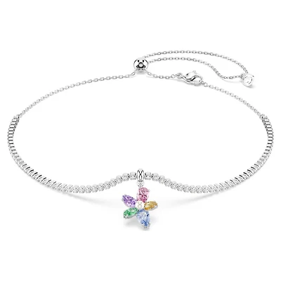 Ariana Grande x Swarovski Choker in Rhodium-Plated Metal with Flower Pendant - 30 - 44 cm. Color: white | Doucet Latendresse